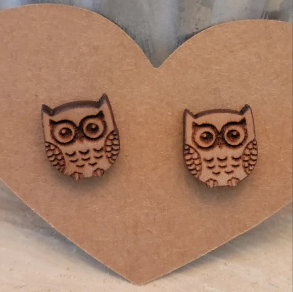 Owl Earrings - Picture 2 of 2